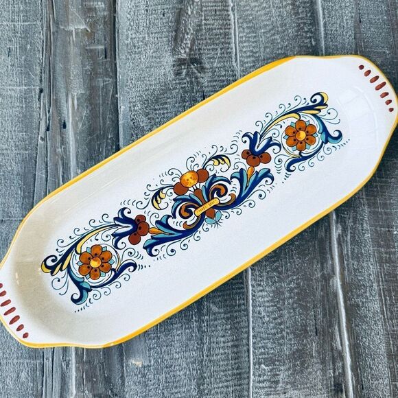 Ceramica Nova Deruta Ricco Oval Long Serving Tray Platter Plate - Picture 1 of 4